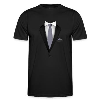 Tuxedo with a Tie For Weddings And Special - Men's Functional T-Shirt - black - Front - AI Model Male 178 dark (178cm)