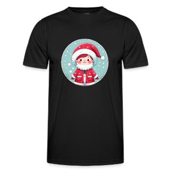 Santa Claus Boy Illustration Funny Christmas - Men's Functional T-Shirt - black - Front - AI Model Male 178 dark (178cm)