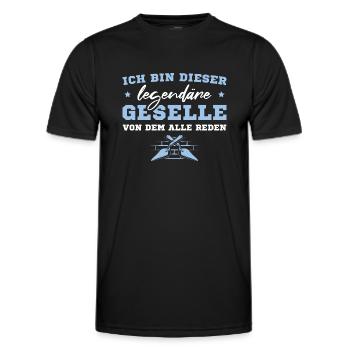 Maurer Handwerk Legendärer Geselle - Männer Funktions-T-Shirt - Schwarz - Vorne - AI Model Male 178 dark (178cm)