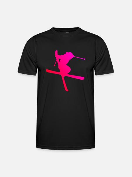 Ski Freestyle Salto de Esquí Pista Masculino - Camiseta funcional para hombres - negro