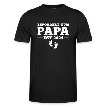Befördert zum Papa 2024 Werdender Vater - Männer Funktions-T-Shirt - Schwarz - Vorne - AI Model Male 178 dark (178cm)