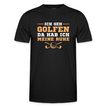 Golfen Da hab ich meine Ruhe Golfer - Männer Funktions-T-Shirt - Schwarz - Vorne - AI Model Male 178 dark (178cm)