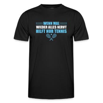 Wenn alles nervt Tennis - Männer Funktions-T-Shirt - Schwarz - Vorne - AI Model Male 178 dark (178cm)