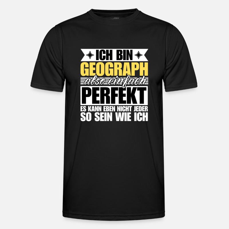 Perfekter Geograph - Männer Funktions-T-Shirt - Schwarz