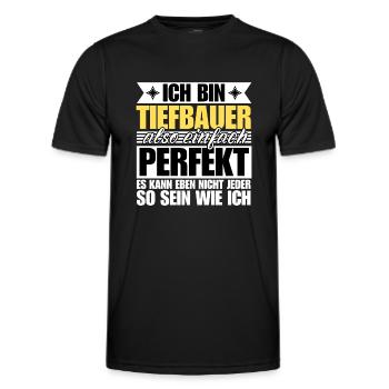 Perfekter Tiefbauer - Männer Funktions-T-Shirt - Schwarz - Vorne - AI Model Male 178 dark (178cm)
