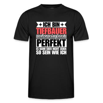 Perfekter Tiefbauer - Männer Funktions-T-Shirt - Schwarz - Vorne - AI Model Male 178 dark (178cm)