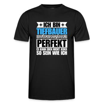 Perfekter Tiefbauer - Männer Funktions-T-Shirt - Schwarz - Vorne - AI Model Male 178 dark (178cm)