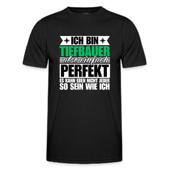 Perfekter Tiefbauer - Männer Funktions-T-Shirt - Schwarz - Vorne - AI Model Male 178 dark (178cm)