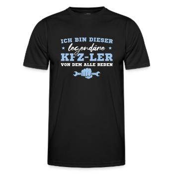 Kfz Mechaniker Schrauber Legendärer Kfzler - Männer Funktions-T-Shirt - Schwarz - Vorne - AI Model Male 178 dark (178cm)