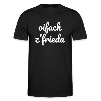 Einfach zufrieden Schwäbisch - Männer Funktions-T-Shirt - Schwarz - Vorne - AI Model Male 178 dark (178cm)