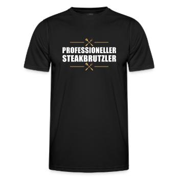 Grillen Professioneller Steakbrutzler Barbecue - Männer Funktions-T-Shirt - Schwarz - Vorne - AI Model Male 178 dark (178cm)