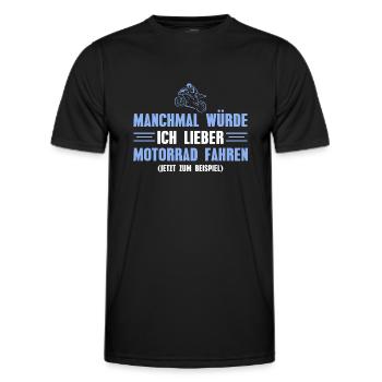 Motorrad fahren Spruch Motorradfahrer Geschenk - Männer Funktions-T-Shirt - Schwarz - Vorne - AI Model Male 178 dark (178cm)