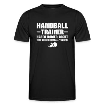 Handballtrainer haben immer Recht Trainer - Männer Funktions-T-Shirt - Schwarz - Vorne - AI Model Male 178 dark (178cm)
