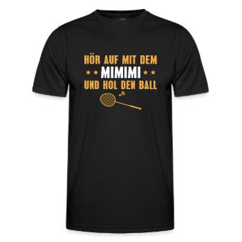 Federball Hol den Ball Badminton Geschenk - Männer Funktions-T-Shirt - Schwarz - Vorne - AI Model Male 178 dark (178cm)
