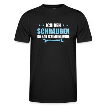 Schrauben Da hab ich Ruhe Autoschrauber - Männer Funktions-T-Shirt - Schwarz - Vorne - AI Model Male 178 dark (178cm)