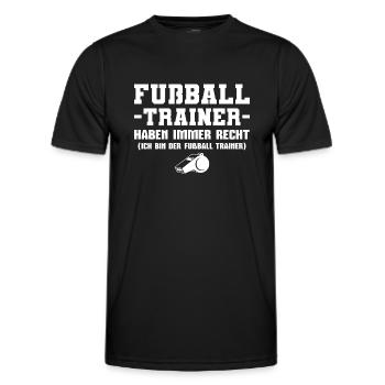 Fußballtrainer haben immer Recht Trainer - Männer Funktions-T-Shirt - Schwarz - Vorne - AI Model Male 178 dark (178cm)