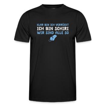 Fußball Schiedsrichter Verrückter Schiri Geschenk - Männer Funktions-T-Shirt - Schwarz - Vorne - AI Model Male 178 dark (178cm)