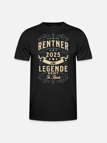 Rentner 2025 - Männer Funktions-T-Shirt - Schwarz