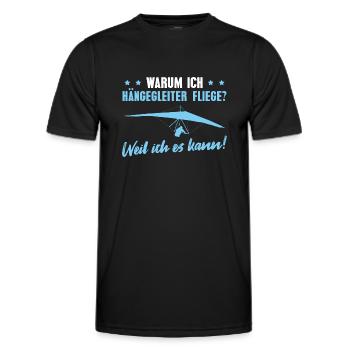 Deltasegler Drachen Hängegleiter Pilot - Männer Funktions-T-Shirt - Schwarz - Vorne - AI Model Male 178 dark (178cm)