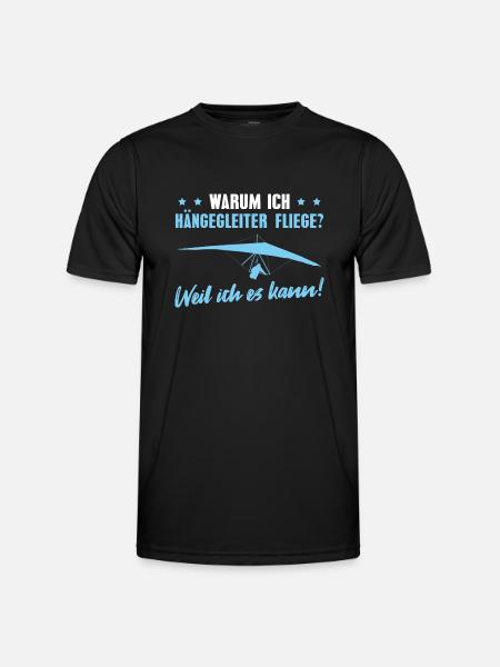 Deltasegler Drachen Hängegleiter Pilot - Männer Funktions-T-Shirt - Schwarz