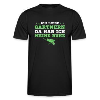 Gärtnern Da hab ich meine Ruhe Gärtner - Männer Funktions-T-Shirt - Schwarz - Vorne - AI Model Male 178 dark (178cm)