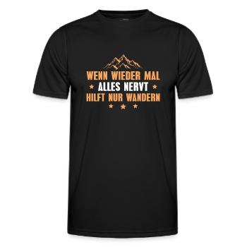 Berge Alles nervt Bergsteigen Wandern - Männer Funktions-T-Shirt - Schwarz - Vorne - AI Model Male 178 dark (178cm)