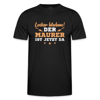 Locker bleiben Der Maurer ist jetzt da - Männer Funktions-T-Shirt - Schwarz - Vorne - AI Model Male 178 dark (178cm)