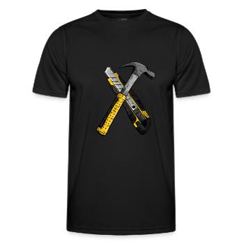 Hammer and cutter knife - Men's Functional T-Shirt - black - Front - AI Model Male 178 dark (178cm)