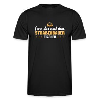 Straßenbau Spruch Straßenbauer - Männer Funktions-T-Shirt - Schwarz - Vorne - AI Model Male 178 dark (178cm)