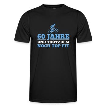 60er Fahrrad Radfahrer 60. Geburtstag Geschenkidee - Männer Funktions-T-Shirt - Schwarz - Vorne - AI Model Male 178 dark (178cm)