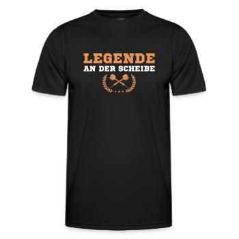 Dart Legende an der Scheibe Dartspieler - Männer Funktions-T-Shirt - Schwarz - Vorne - AI Model Male 178 dark (178cm)