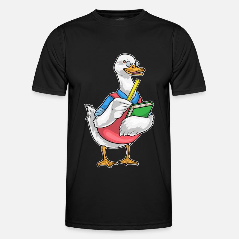 Duck Math Teacher Ruler - Men's Functional T-Shirt - black