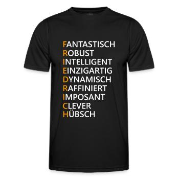 Friedrich Name Geschenk - Männer Funktions-T-Shirt - Schwarz - Vorne - AI Model Male 178 dark (178cm)