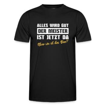 Meisterprüfung bestanden Meister Meisterbrief - Männer Funktions-T-Shirt - Schwarz - Vorne - AI Model Male 178 dark (178cm)