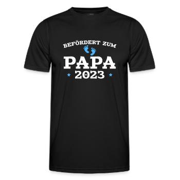 Werdender Papa 2023 Schwangerschaft Verkündung - Männer Funktions-T-Shirt - Schwarz - Vorne - AI Model Male 178 dark (178cm)