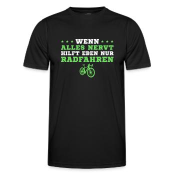 Fahrrad Humor Radsport Radfahrer - Männer Funktions-T-Shirt - Schwarz - Vorne - AI Model Male 178 dark (178cm)