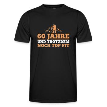 60er Wandern Berge 60. Geburtstag Geschenk - Männer Funktions-T-Shirt - Schwarz - Vorne - AI Model Male 178 dark (178cm)