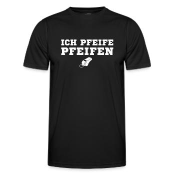 Fußballschiri Ich pfeife Pfeifen Schiedsrichter - Männer Funktions-T-Shirt - Schwarz - Vorne - AI Model Male 178 dark (178cm)