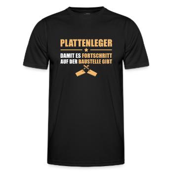 Fliesenleger Damit Fortschritt gibt Plattenleger - Männer Funktions-T-Shirt - Schwarz - Vorne - AI Model Male 178 dark (178cm)