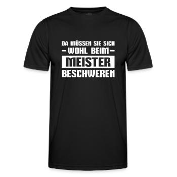 Gesellenprüfung Handwerker Lustiger Spruch Geselle - Männer Funktions-T-Shirt - Schwarz - Vorne - AI Model Male 178 dark (178cm)