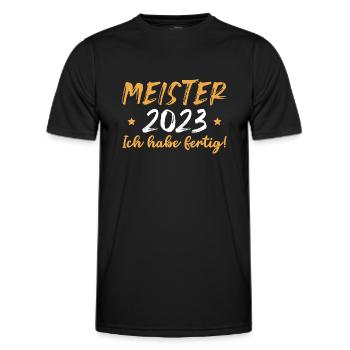 Meisterprüfung bestanden Ausbildung 2023 Meister - Männer Funktions-T-Shirt - Schwarz - Vorne - AI Model Male 178 dark (178cm)