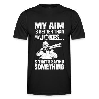 Trapschießen | Schießsport Fallenschießen Geschenk - Männer Funktions-T-Shirt - Schwarz - Vorne - AI Model Male 178 dark (178cm)