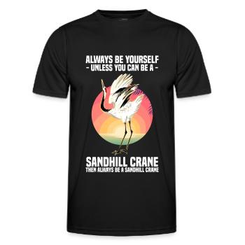 Kranich - Männer Funktions-T-Shirt - Schwarz - Vorne - AI Model Male 178 dark (178cm)