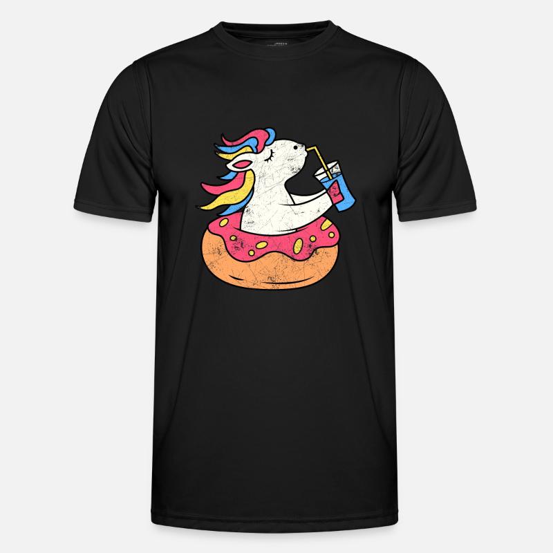 EINHORN EINHÖRNER SHAKER REGENBOGEN DONUT MOTIV Männer Funktions-T-Shirt