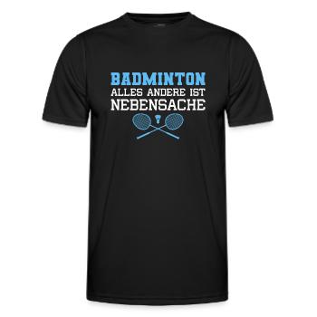 Badminton Anderes ist Nebensache Badmintonspieler - Männer Funktions-T-Shirt - Schwarz - Vorne - AI Model Male 178 dark (178cm)
