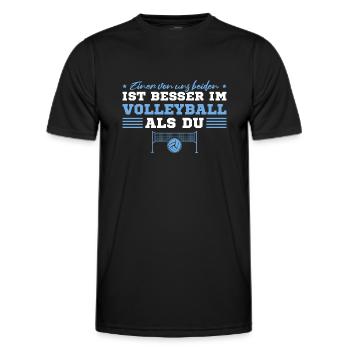 Volleyball Einer von uns ist besser Volleyballer - Männer Funktions-T-Shirt - Schwarz - Vorne - AI Model Male 178 dark (178cm)