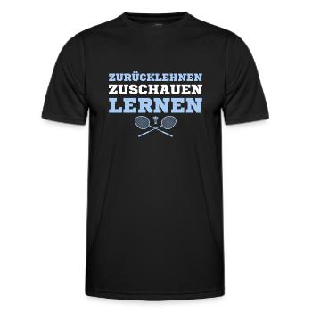 Zurücklehnen Zuschauen Lernen Badminton - Männer Funktions-T-Shirt - Schwarz - Vorne - AI Model Male 178 dark (178cm)