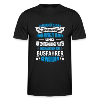 busfahrer - Männer Funktions-T-Shirt - Schwarz - Vorne - AI Model Male 178 dark (178cm)
