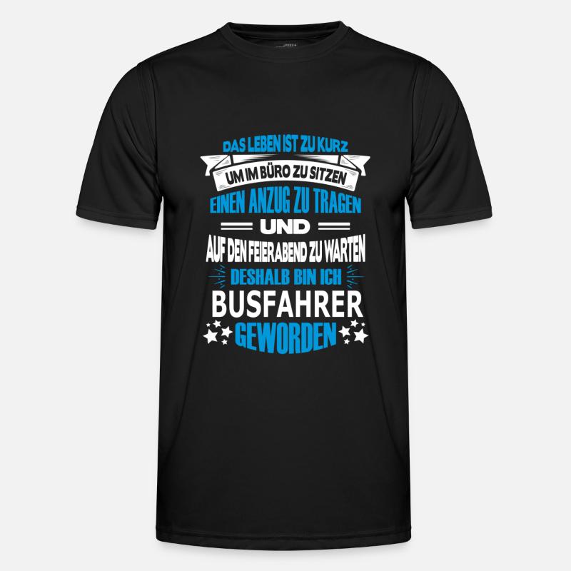 busfahrer - Männer Funktions-T-Shirt - Schwarz