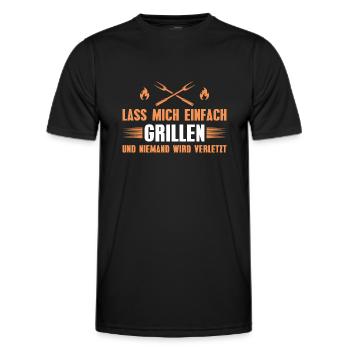 Grillen Grillbesteck Barbecue Grillsaison Grill - Männer Funktions-T-Shirt - Schwarz - Vorne - AI Model Male 178 dark (178cm)